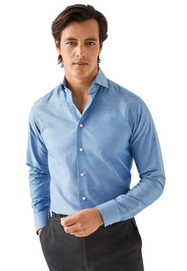 Slim Fit Bomull- Och Linneskjorta