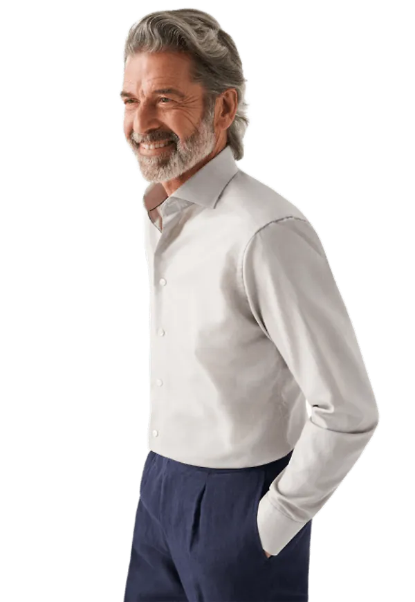 Slim Fit Bomull- Och Linneskjorta