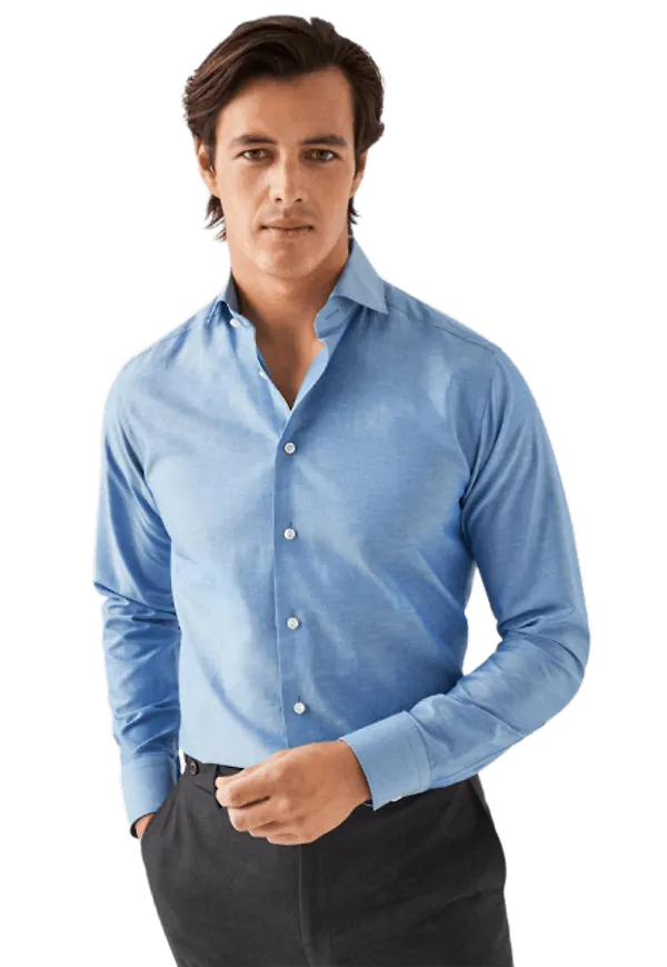 Slim Fit Bomull- Och Linneskjorta