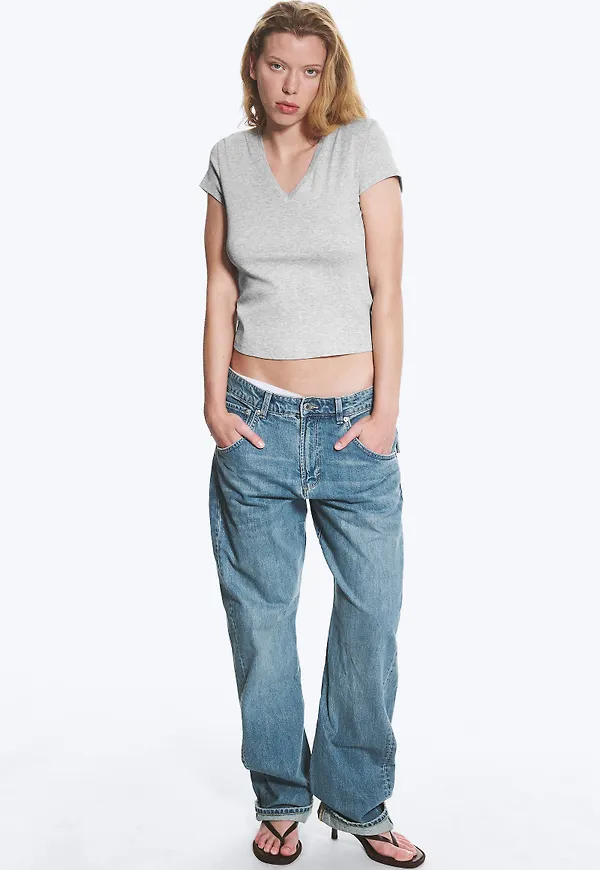 Slim Fit Deep V-Neck T-Shirt