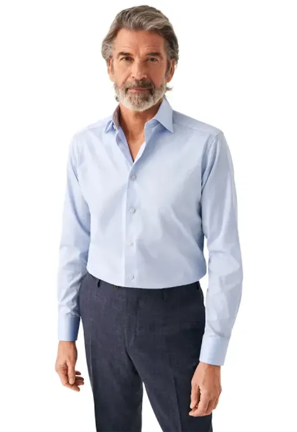 Slim Fit Signature Twill-skjorta Med Blommönstrade Detaljer