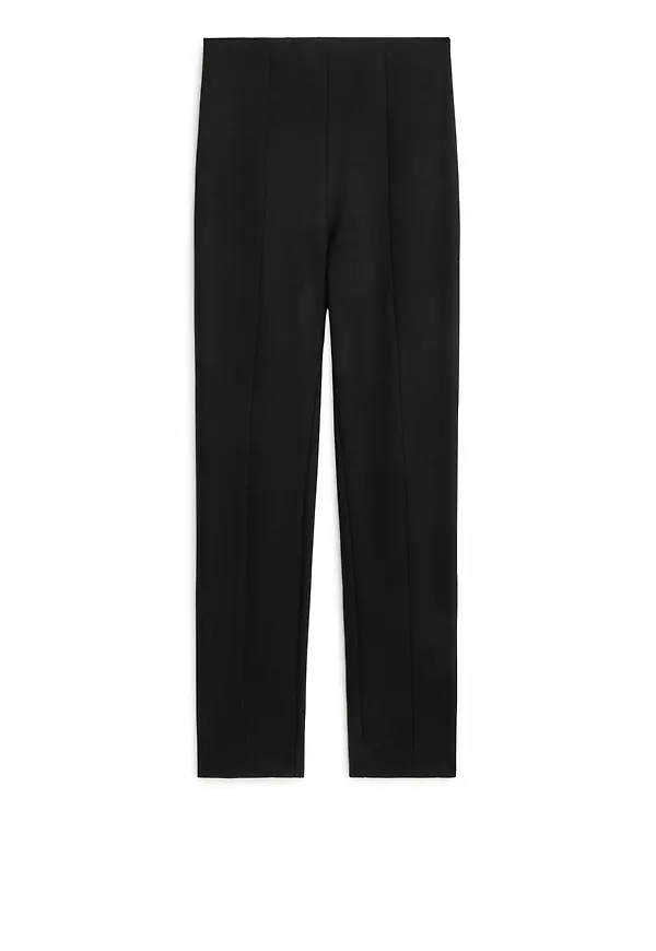 Slim-Fit Stretch Trousers - Black