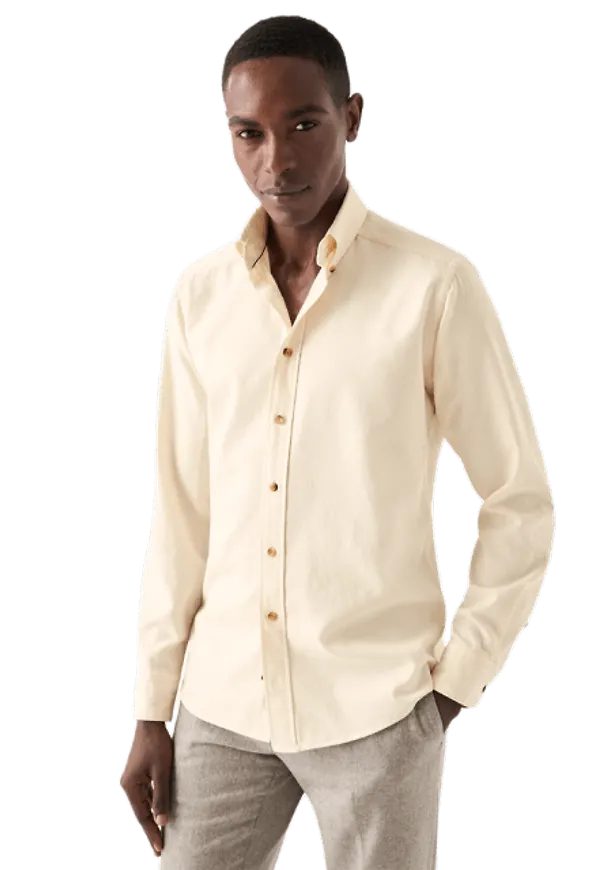 Slim Fit Twill-skjorta I Flanell