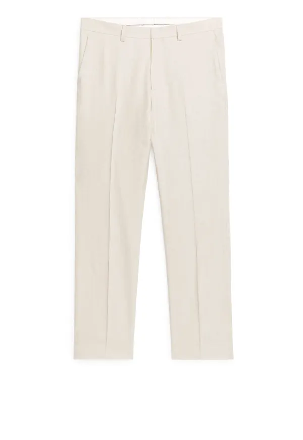 Slim Hemp-Cotton Trousers - White