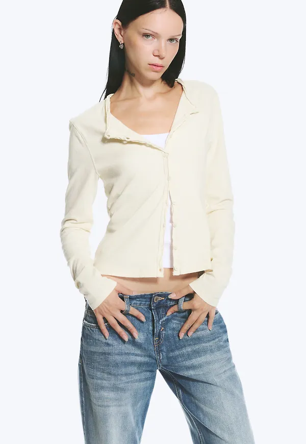Slim jersey cardigan
