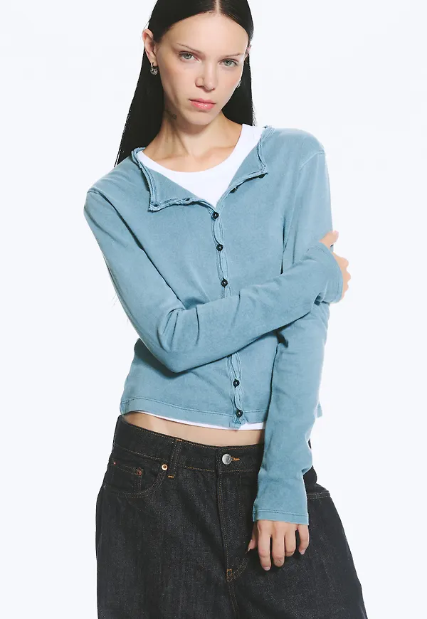 Slim jersey cardigan