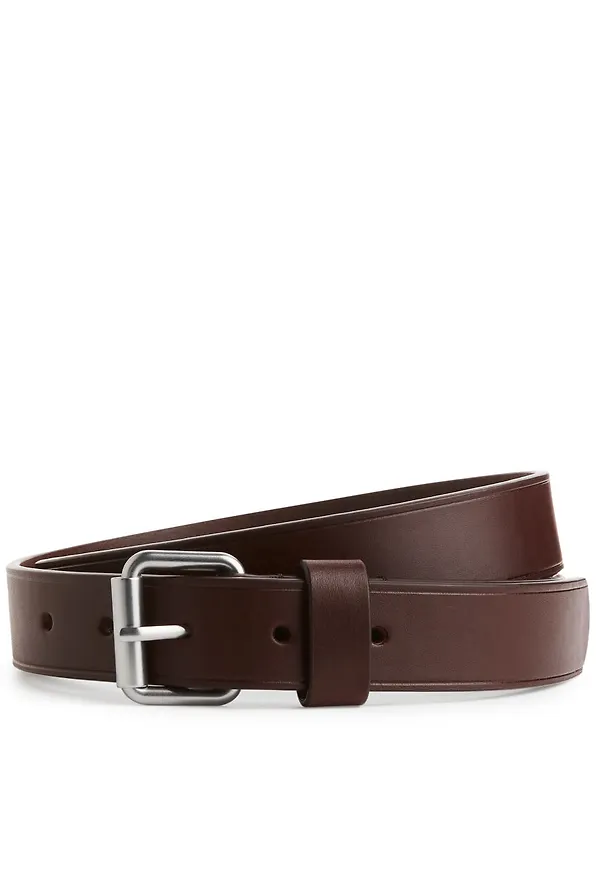 Slim Leather Belt - Brown