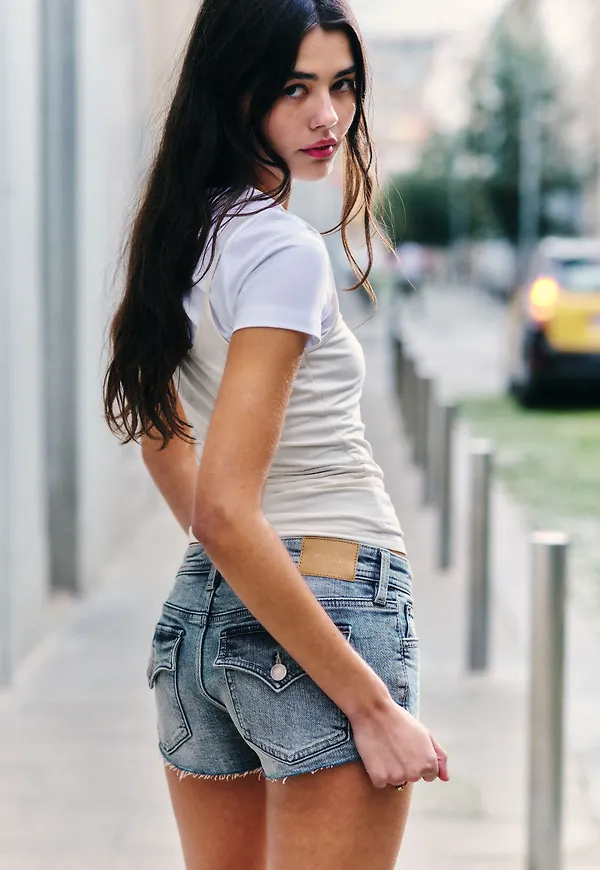 Slim Low Rise Denim Hotpants