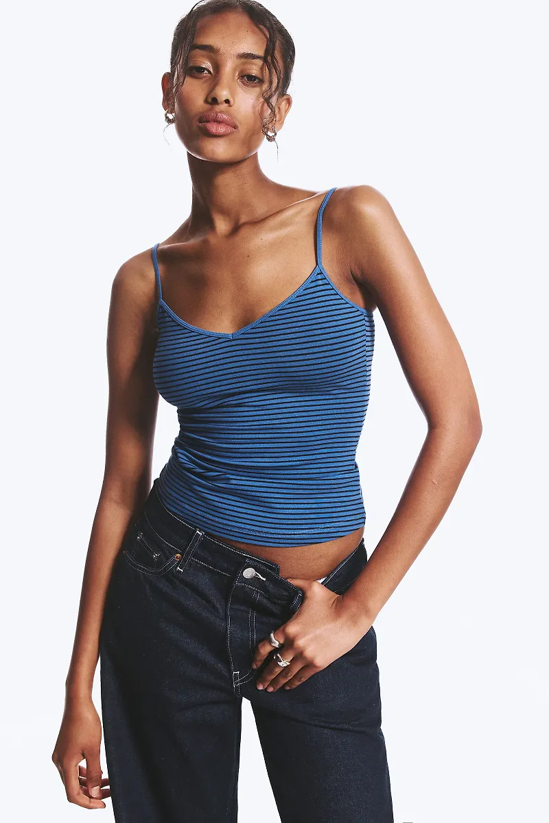 Slim V-neck Cotton Singlet