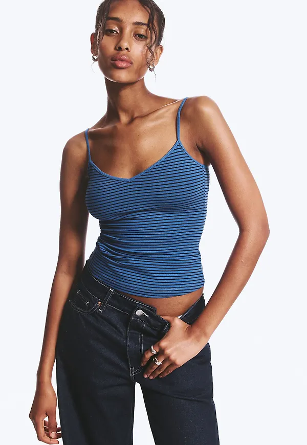 Slim V-neck Cotton Singlet