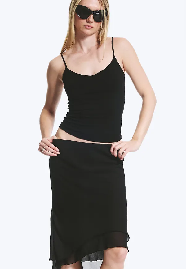 Slim V-neck Cotton Singlet