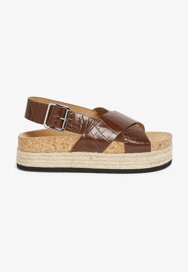 Slingback platform sandals - Beige