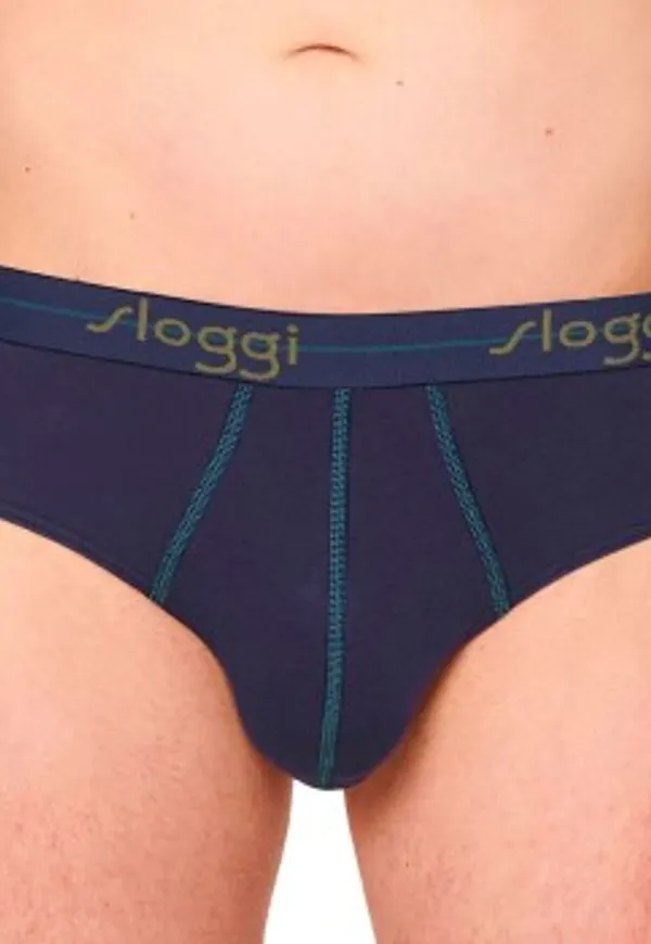 Sloggi Kalsonger 2P For Men Start Midi Marin mönstrad bomull Small Herr