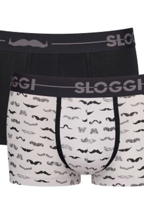 Sloggi Kalsonger 2P Men GO Movember Hipster Svart/Vit bomull Medium Herr