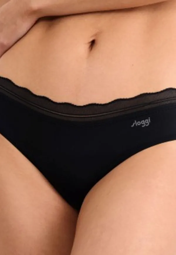 Sloggi Trosor 2P GO Blush Hipster Svart polyamid Large Dam