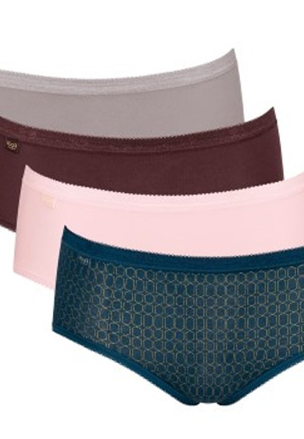 Sloggi Trosor 4P Basic Plus Midi Color Rosa/Röd bomull 46 Dam