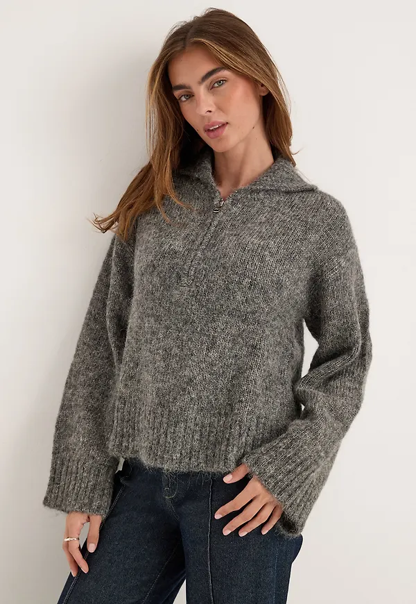 Slwanjuli Ls Knit Half Zip