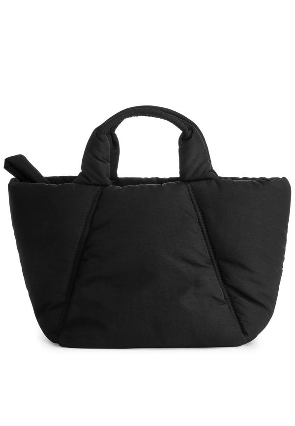 Small Puffy Tote Bag - Black