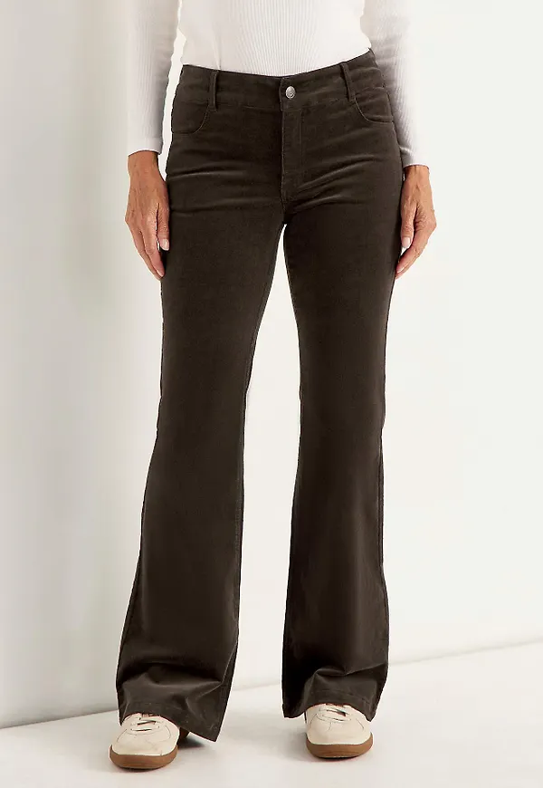 Smalrandig manchesterbyxa bootcut