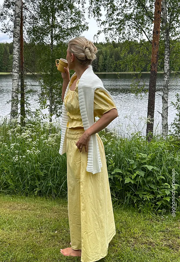 Smock Waist Maxi Skirt