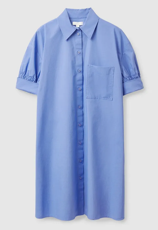 SMOCKED SHIRT DRESS