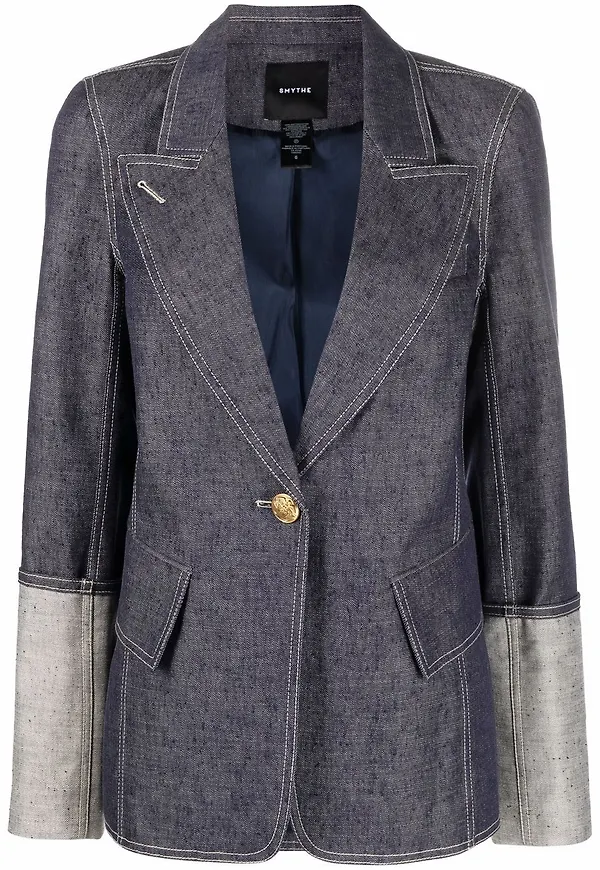 Smythe jeansblazer med spetsigt slag - Blå