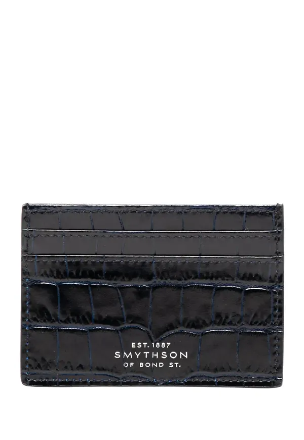 Smythson Mara platt korthållare - Blå