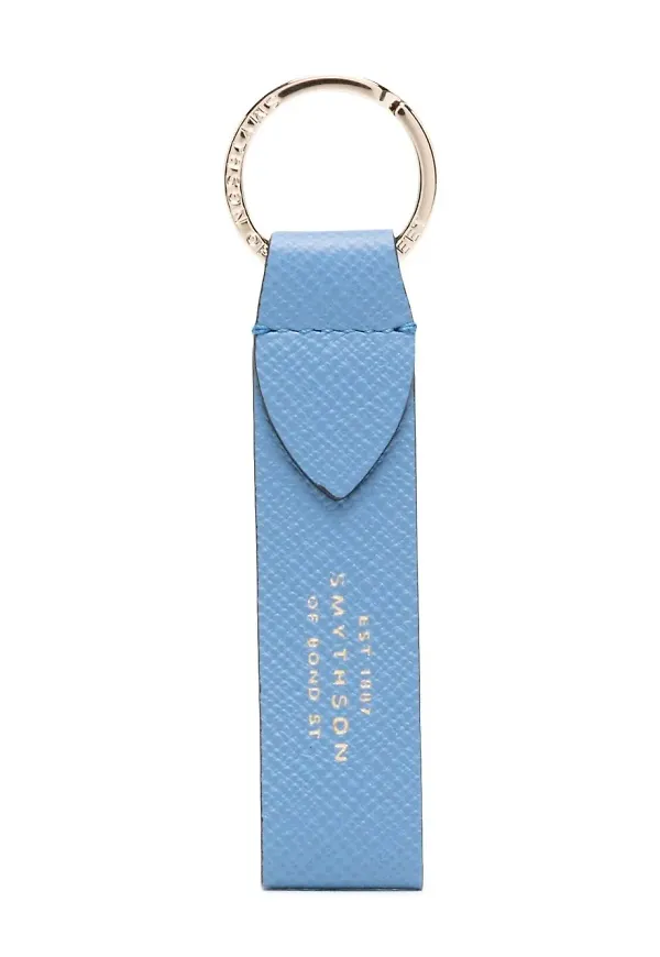 Smythson nyckelring i läder - Blå