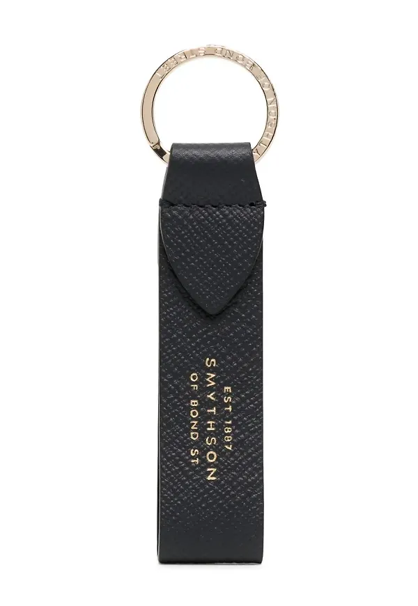 Smythson nyckelring med logotyp - Svart