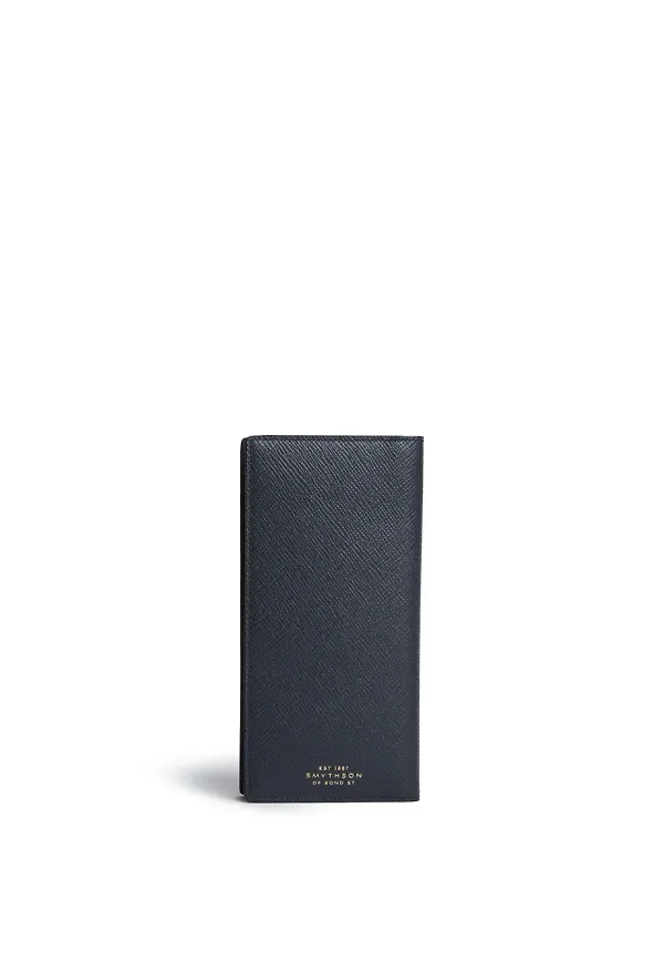 Smythson Panama vikt plånbok i läder - Blå