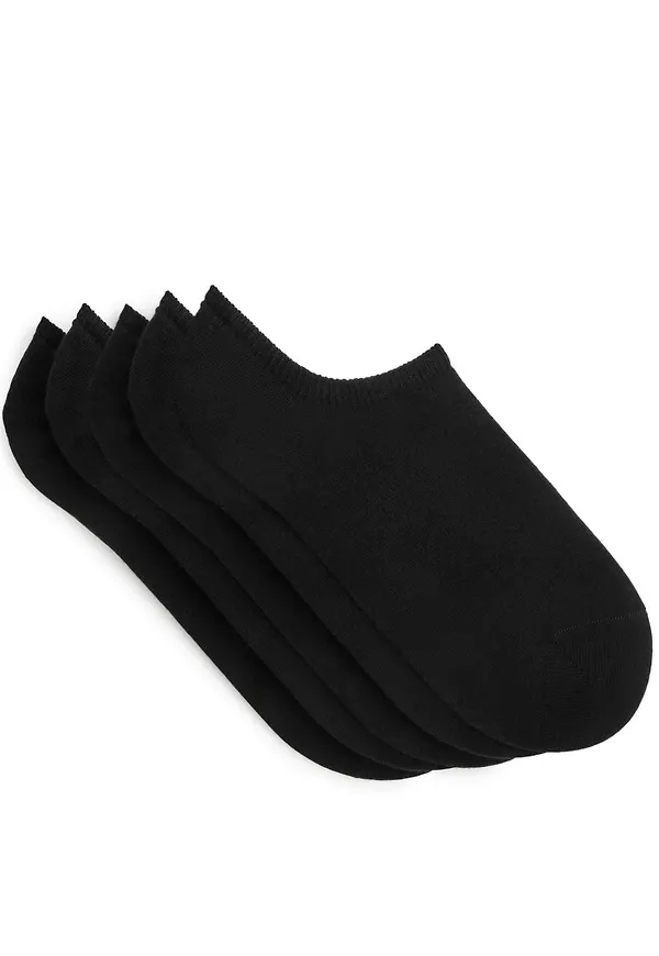 Sneaker Socks, 5 Pairs - Black
