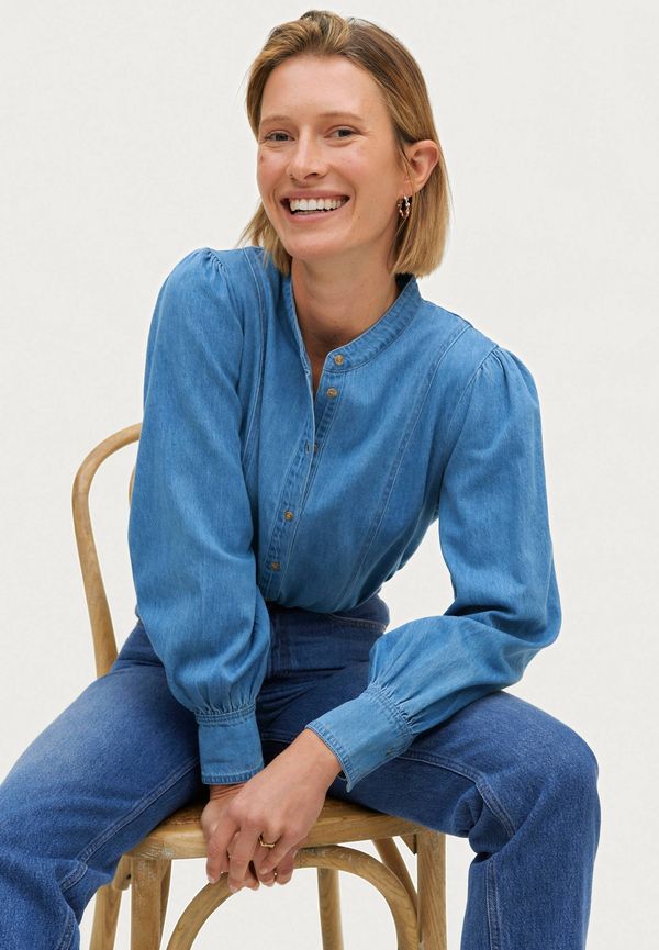 Soaked in Luxury - Blus slJeanet Denim Shirt LS - Blå