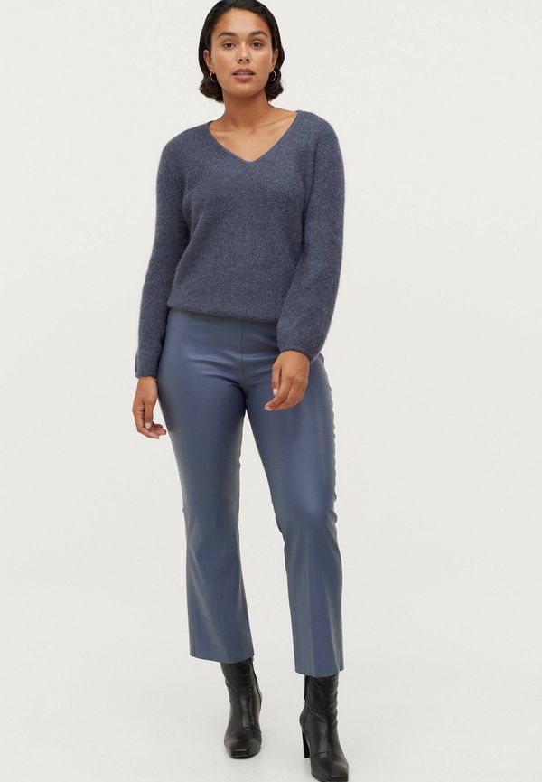 Soaked in Luxury - Byxor SLKaylee PU Kickflare Pants - Blå