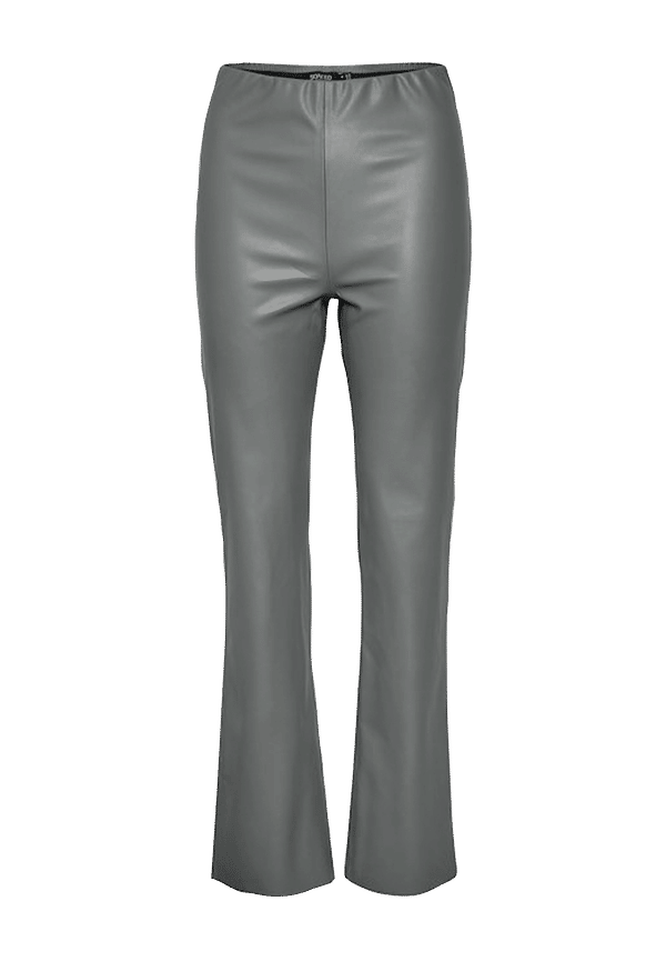 Soaked in Luxury - Byxor SLKaylee PU Kickflare Pants - Grå