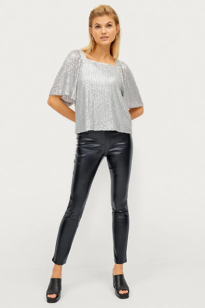 Soaked in Luxury - Paljettopp slDalila Blouse LS - Silver - 42
