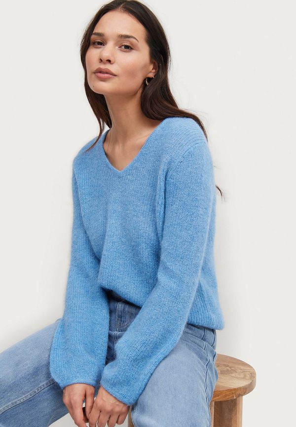 Soaked in Luxury - Tröja slTuesday V-Neck Jumper LS - Blå - 34