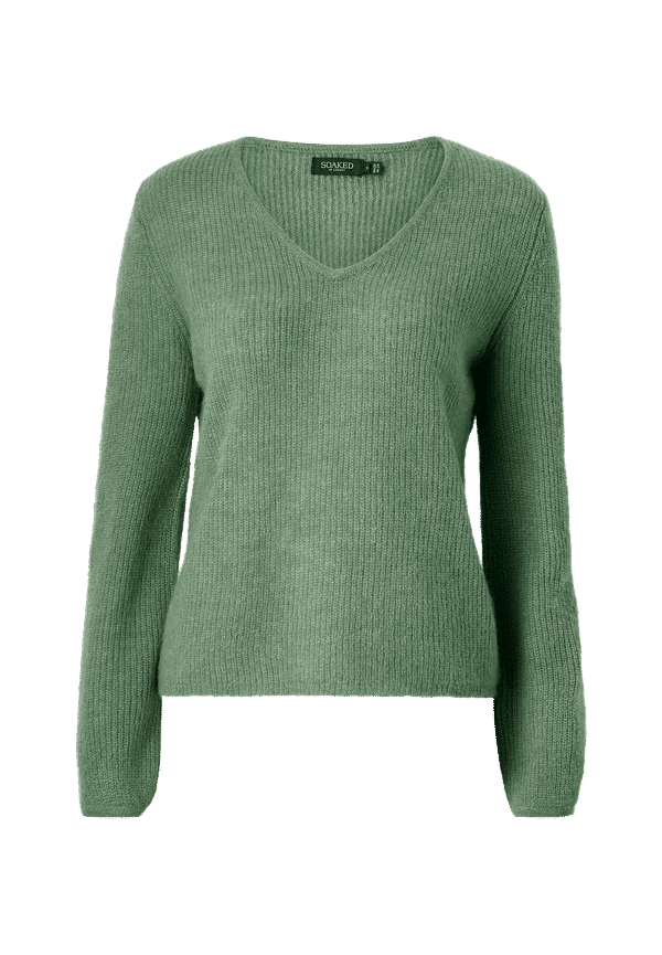Soaked in Luxury - Tröja slTuesday V-Neck Jumper LS - Grön
