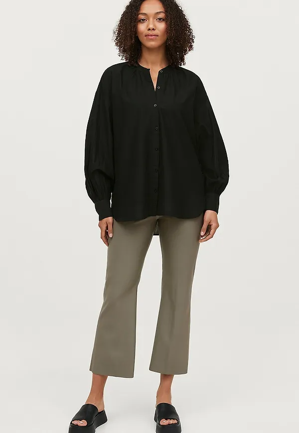 Soaked in Luxury - Byxor SLKaylee PU Kickflare Pants - Beige