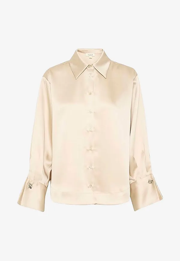 Soaked in Luxury - Skjorta slLiva Shirt LS - Beige
