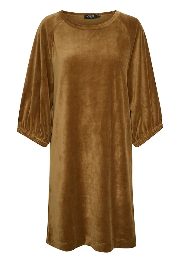 Soaked in Luxury Velvetina Dress Brun, Dam