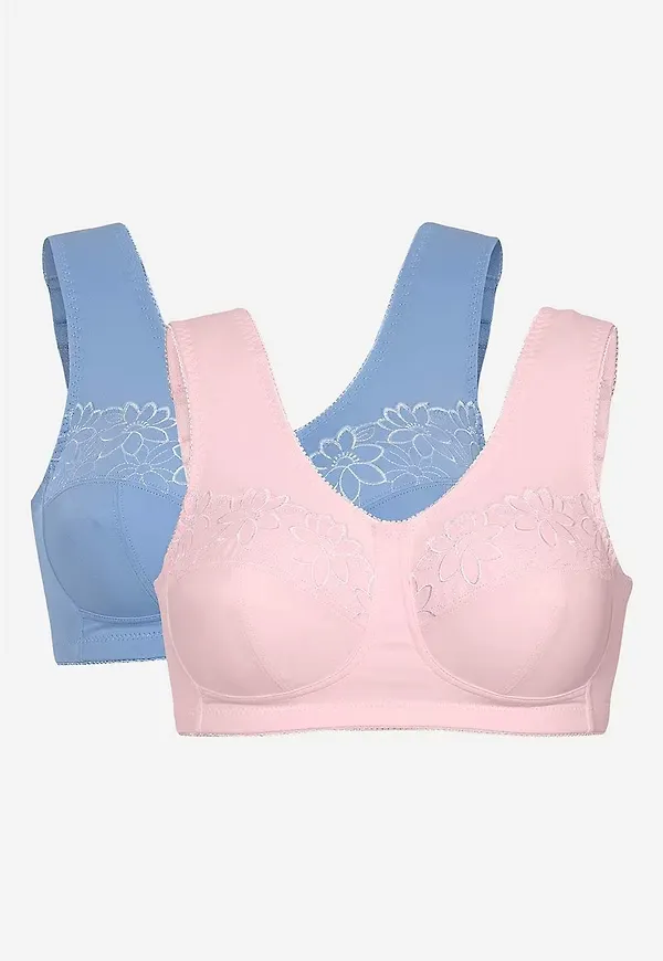 Soft-bh med broderi Lily 2-pack