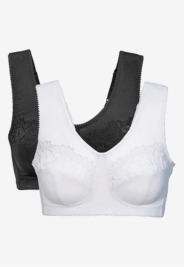 Soft-bh med broderi Lily 2-pack