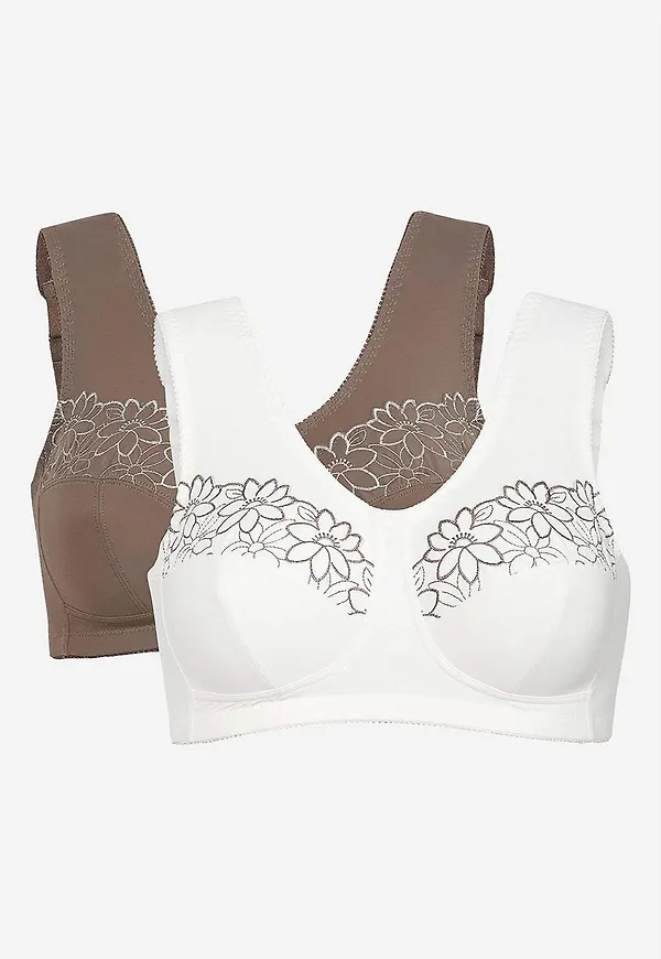 Soft-bh med broderi Lily 2-pack