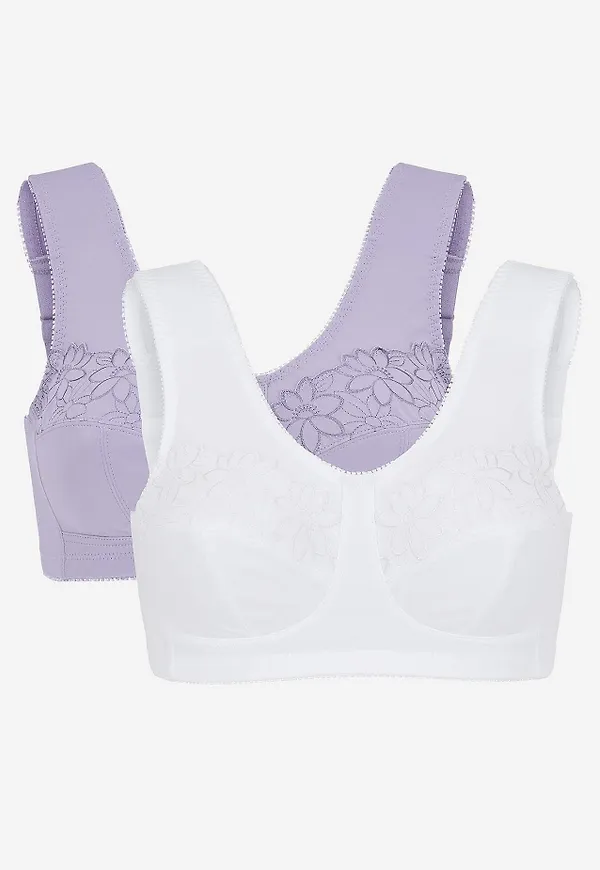 Soft-bh med broderi Lily 2-pack