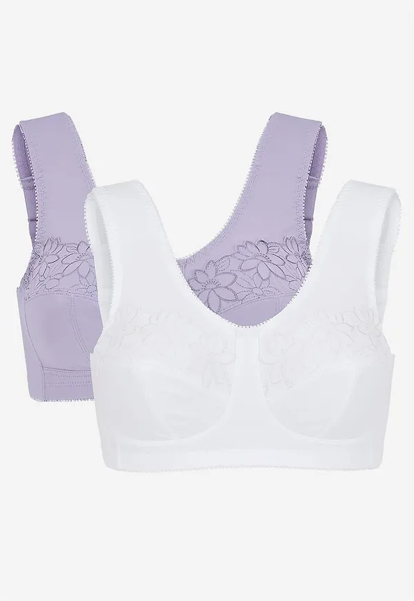 Soft-bh med broderi Lily 2-pack