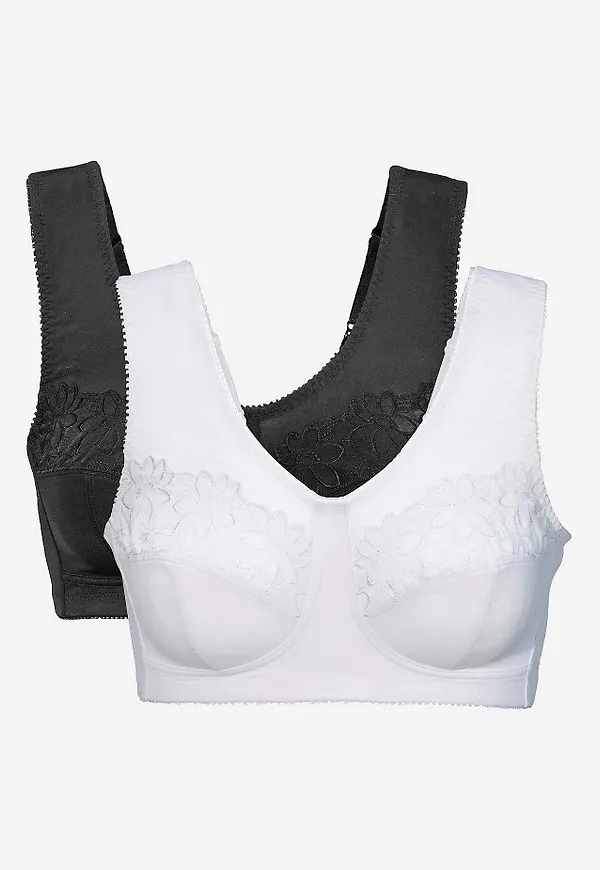 Soft-bh med broderi Lily 2-pack