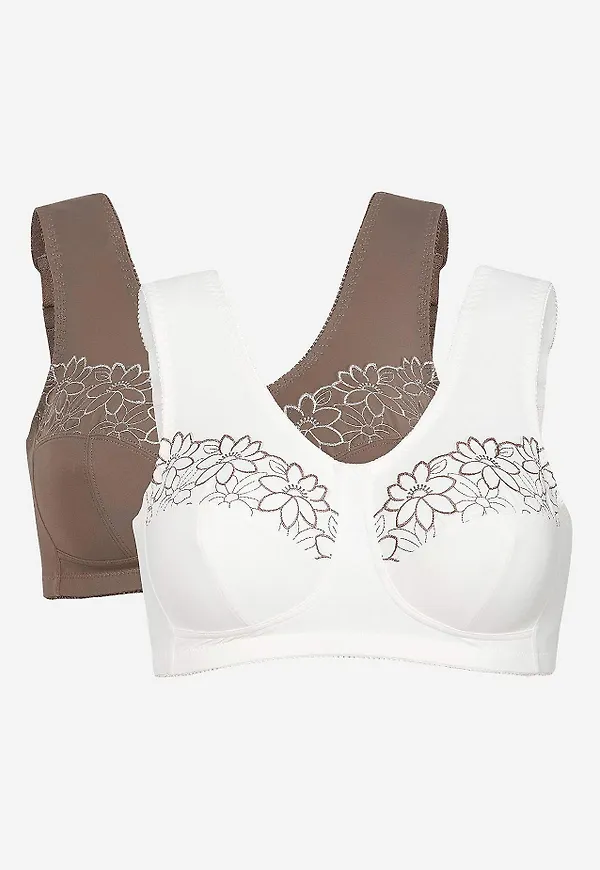 Soft-bh med broderi Lily 2-pack