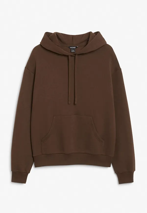 Soft drawstring hoodie - Brown