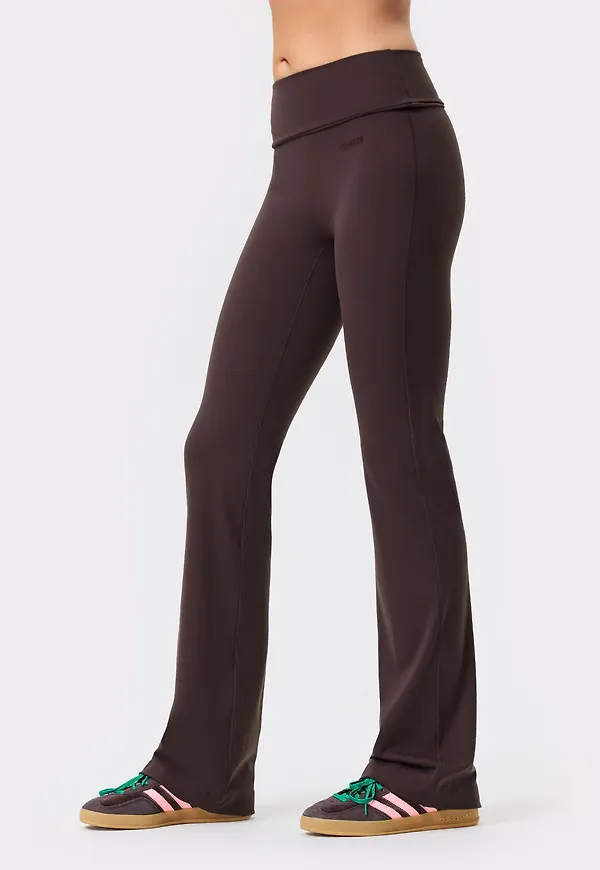 Soft Fold Over Flared Tights