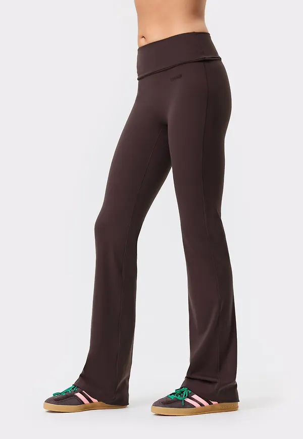 Soft Fold Over Flared Tights